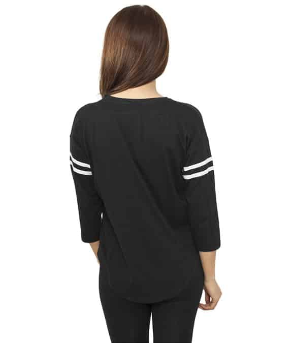 Ladies Sleeve Striped Tee black-white 2